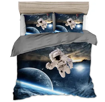 

3D Space astronaut Beddingt set Pillowcas Duvet Cover for Kids Adults 2/3pcs Bedclothes Quilt Cover Fashion HomeTextileSj308