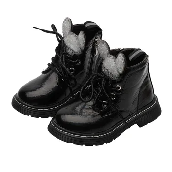 

2020 Winter Kids Boots Girl Shoes Boots ZIP Solid Round Toe Casual Fashion Sweet Flat Heels All-match Non-slip Warm Snow Boots