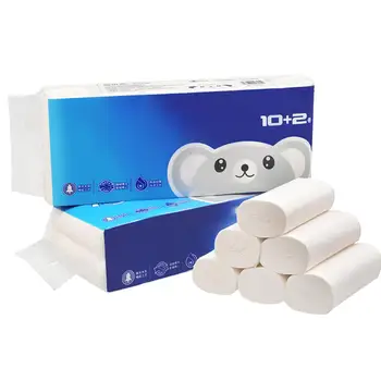 

12 rolls/set 4-layer thickened toilet paper household tissue toilet paper coreless