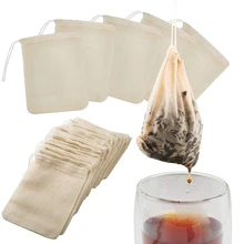 10 Pieces Cotton Tea Strainer Bags Reusable Coffee Tea Brew Herb Bags Muslin Drawstring Bags Mesh Filter Bags For Home Kitchen