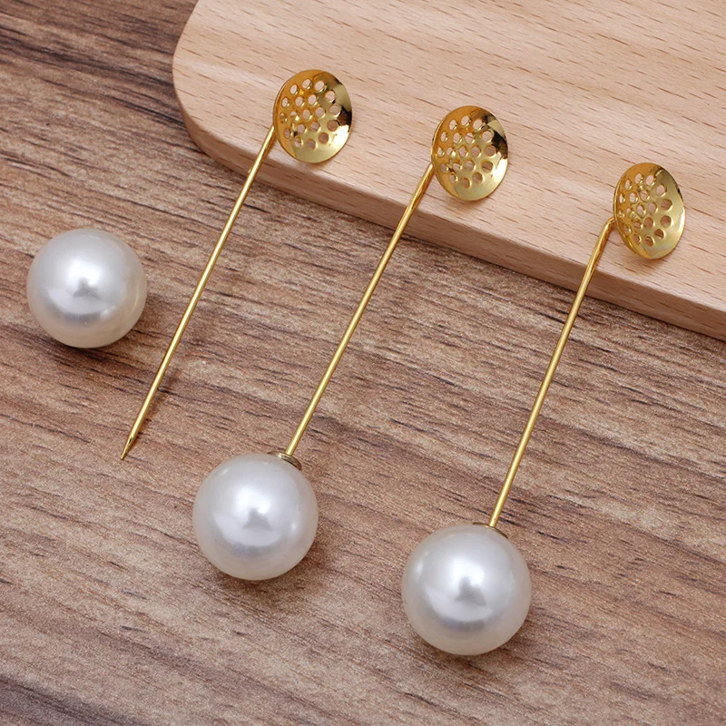 60sets Brooch Pin Suit Shawl Lapel Pins With Stopper Safety Pins 12mm