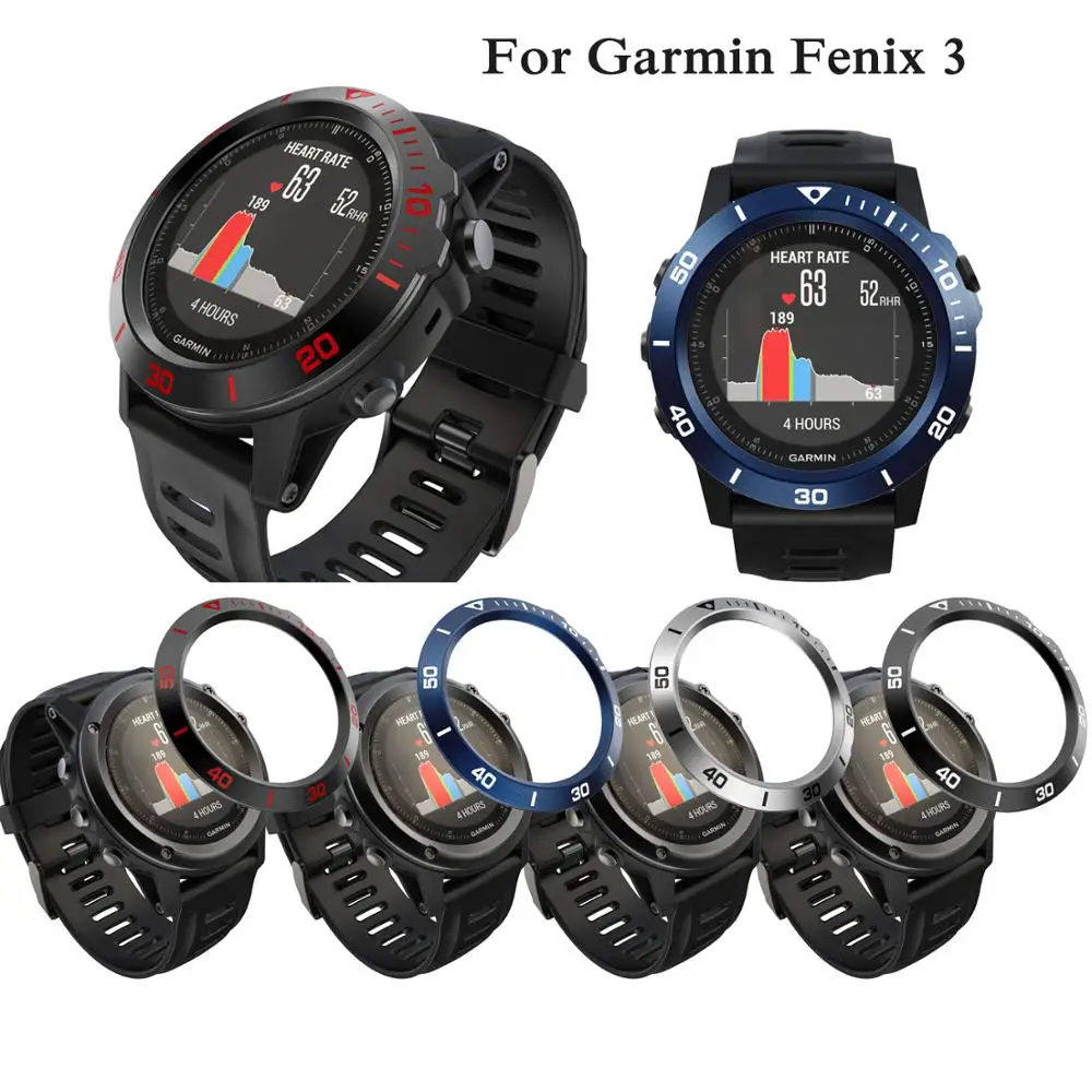 For Garmin Fenix3/Fenix3 HR smart Watch Bezel Ring Adhesive Cover Case Stainless Steel calssic