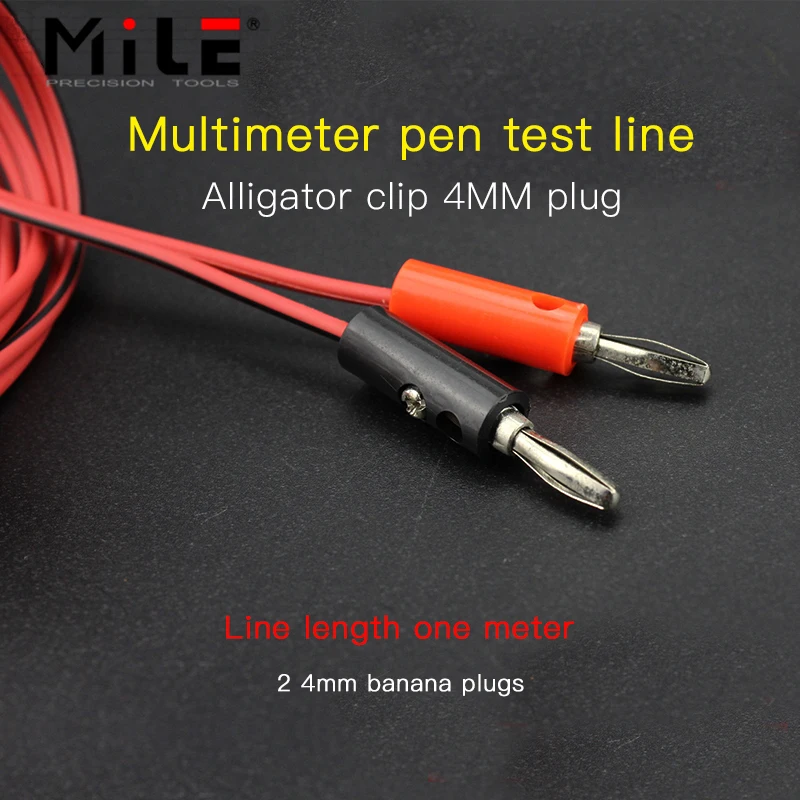 MILE 1m Crocodile Clip For Multimeter Probe Alligator Cilp to AV Banana Plug Test Lead DC Power Supply Tester Cable Tool DIY alligator clips test hooks clips alligator clip adapter