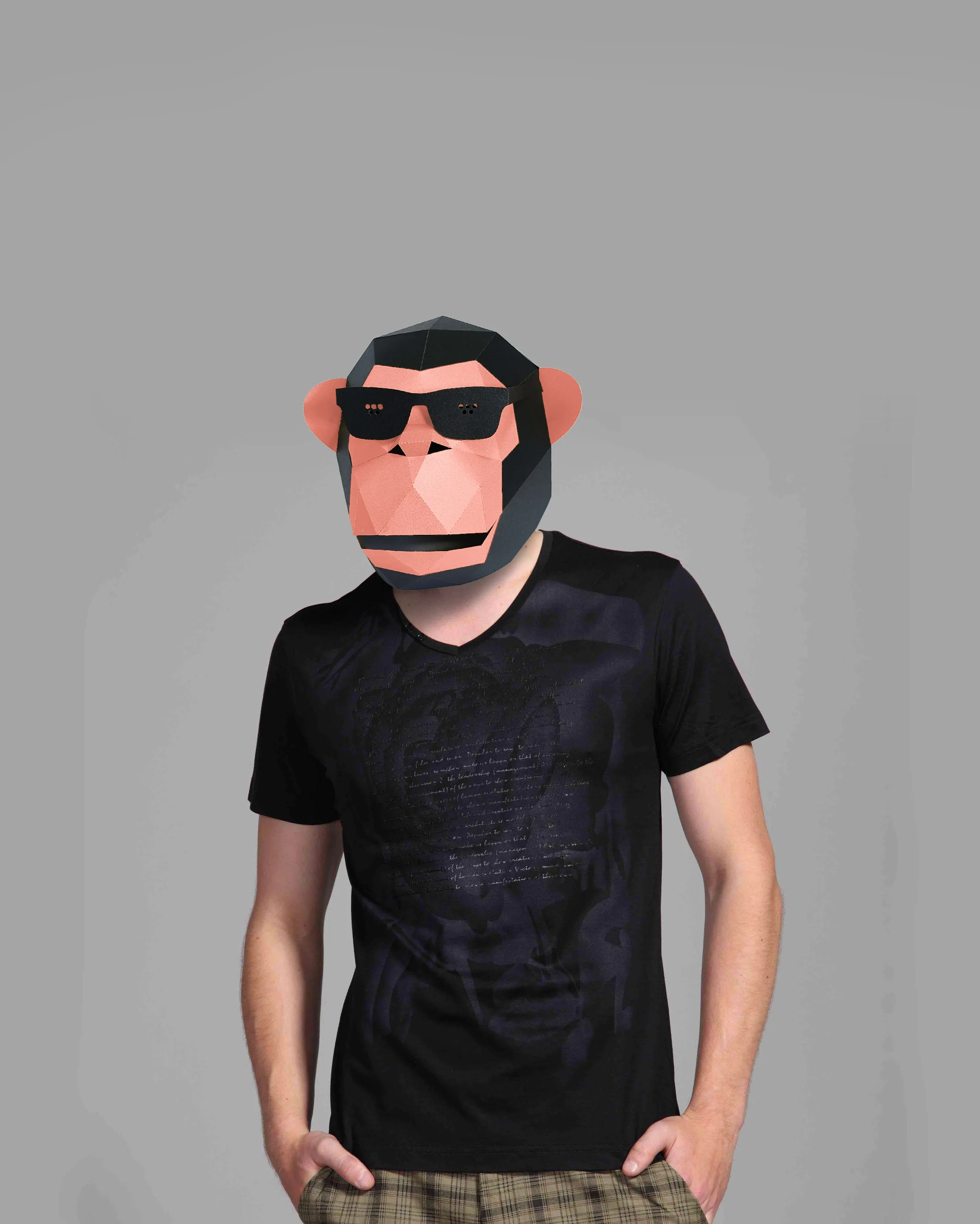 As picture 3D Бумажная Маска, модные солнцезащитные очки, костюм гориллы, косплей, сделай сам, бумага, ремесло, Маска модели, Рождество, Хэллоуин, выпускной вечер, вечерние, подарок - Цвет: As picture