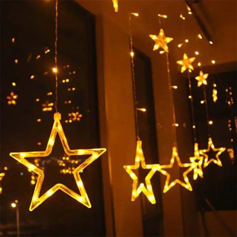 

Moon Star Moon Star Lamp String 220V 8 Modes Wedding Neon Lantern Christmas Lights Decoration LED Lamp String Durable 3.5M