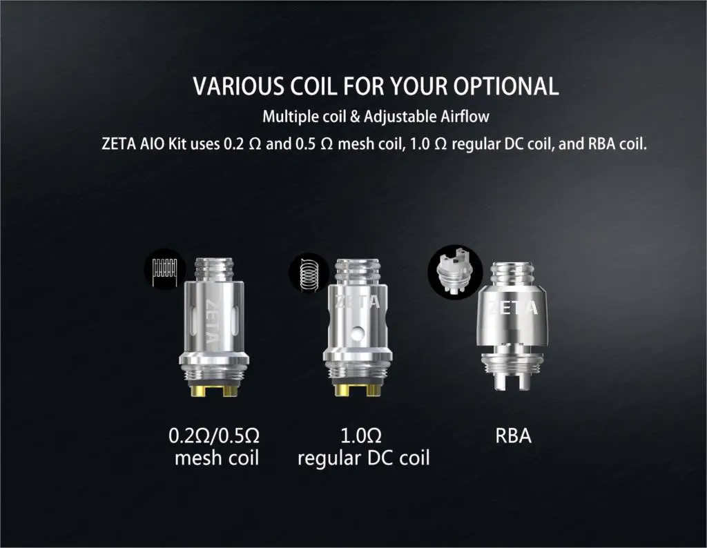 Thinkvape ZETA AIO Ремонтопригодный Pod Vape комплект 60 Вт 18650 Батарейный мод 3 мл Pod картридж 0,2/0,5/Ом RBA катушка vs Smoant Pasito комплект