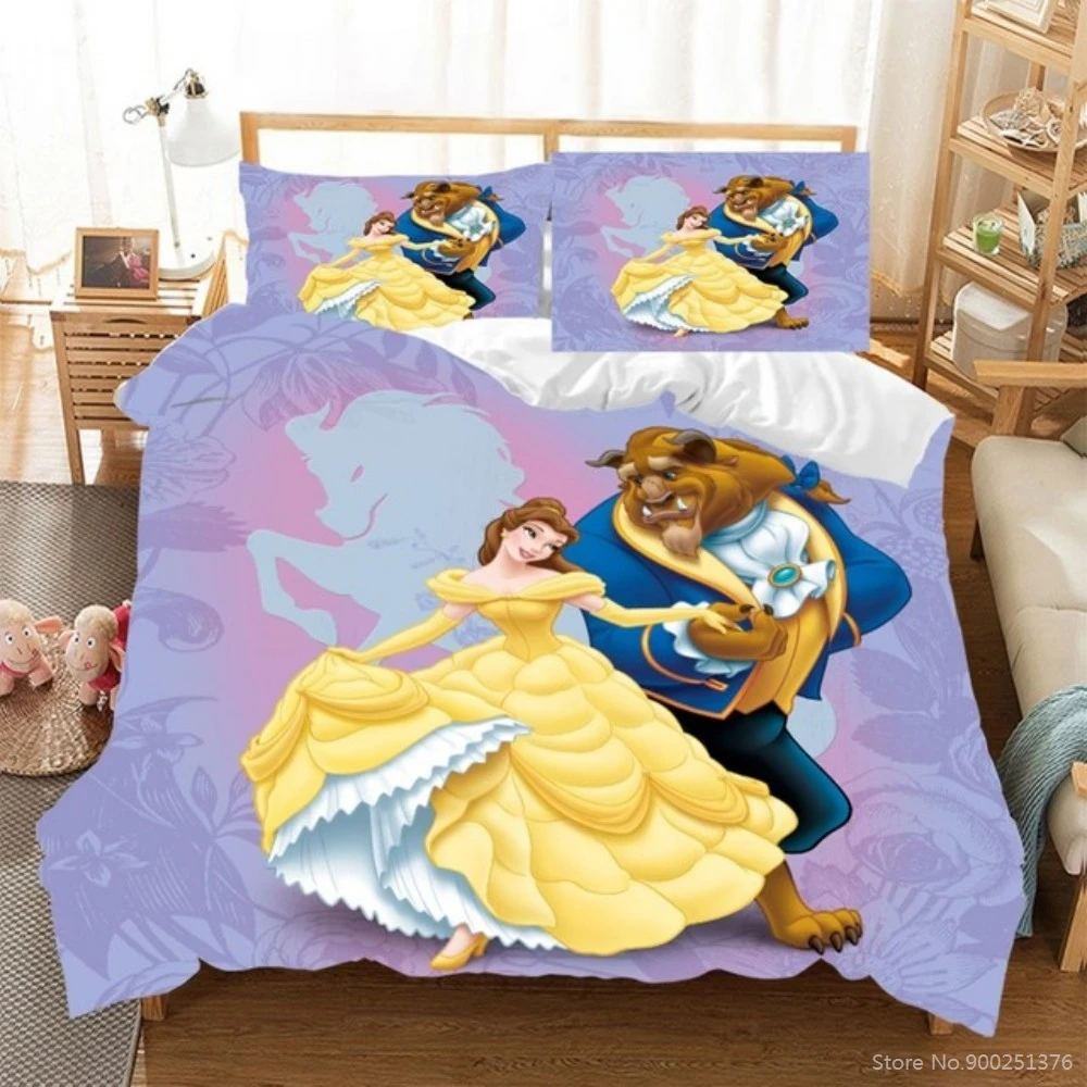 Disney Beauty and The Beast Cartoon Bedding Set for Adult Children