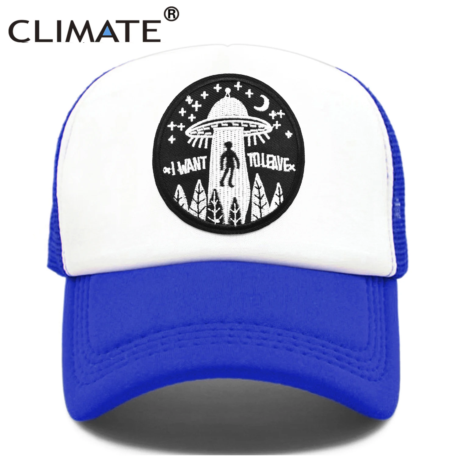 

CLIMATE I Want To Leave UFO Alien Cap Loser Trucker Cap World Weary Escape Flee Hat Baseball Cap Cool Summer Mesh Hip Hop Cap