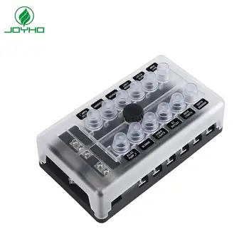 

Circuit Breaker Fuse Block W/Negative Bus,12 Way Box with Cover,Bolt Connect Terminals,70 Stickers,for Automotive Vehicle Boat