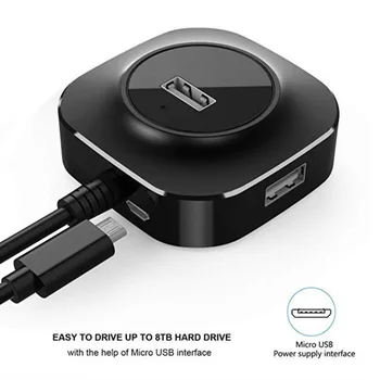 

USB Hub Multi-USB 3.0/2.0 Splitter 4 Ports PC Computer USB Expander Laptop Adapter 100cm Cable