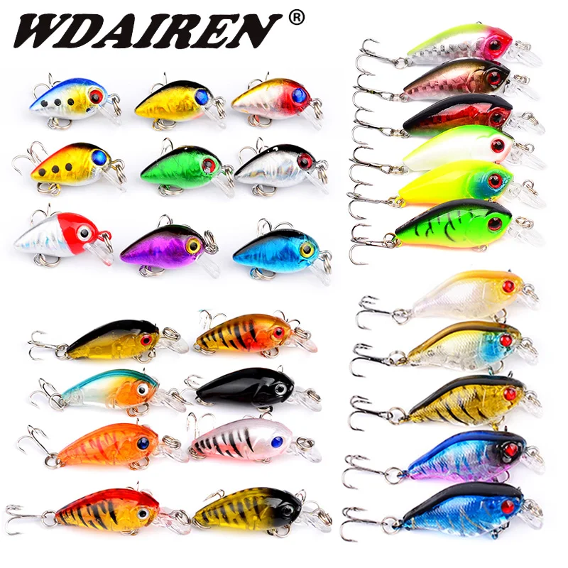 Baits-Kit Wobbler Fishing-Lure-Set Minnow Treble-Hooks Plastic Artificial Mixed-Colors