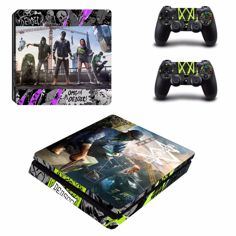 Watch Dogs PS4 тонкая кожа Стикеры наклейка покрытие из винила для Playstation 4 DuslShock консоли