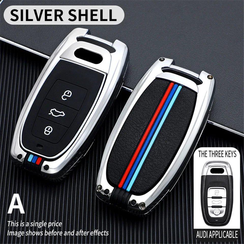 Cover per chiave/telecomando per Audi A1 A3 A4 A5 A6 A7 A8 Quattro Q3 Q5 Q7 2009-2015 proteggi Set accessori portachiavi - Hba48826b844b4b0398f68cd11acc6177y