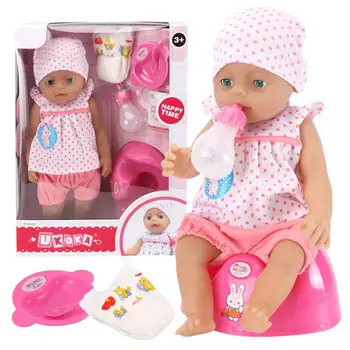 

39cm Blinking Feeding Drinking Water Pee And Speak Infant Girls Play House Doll Talking Doll Model Soft Baby Dolls Girl Gift