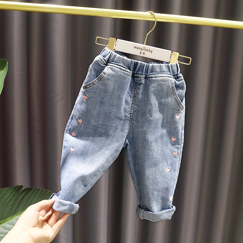 

Spring kids girl's clothes all-match elastic elastic waist denim trousers for toddler children girls' clothing outfit jeans pant