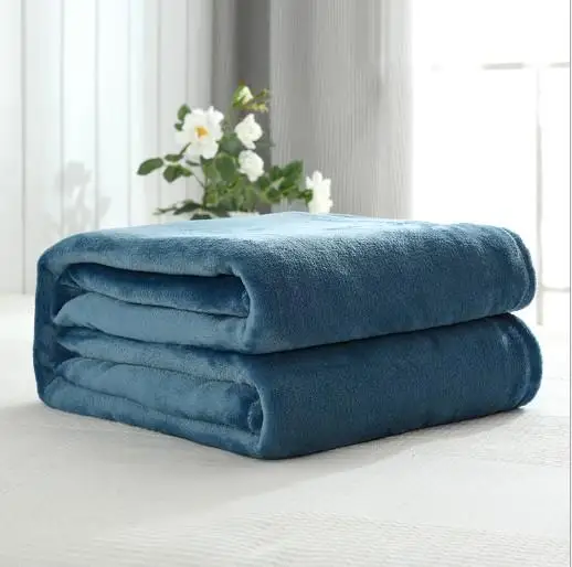 blue gray Супер мягкое Фланелевое простое покрывало, одеяло, Флисовое одеяло Manta Coberto для дивана/кровати/автомобиля/офиса 45 - Цвет: blue gray