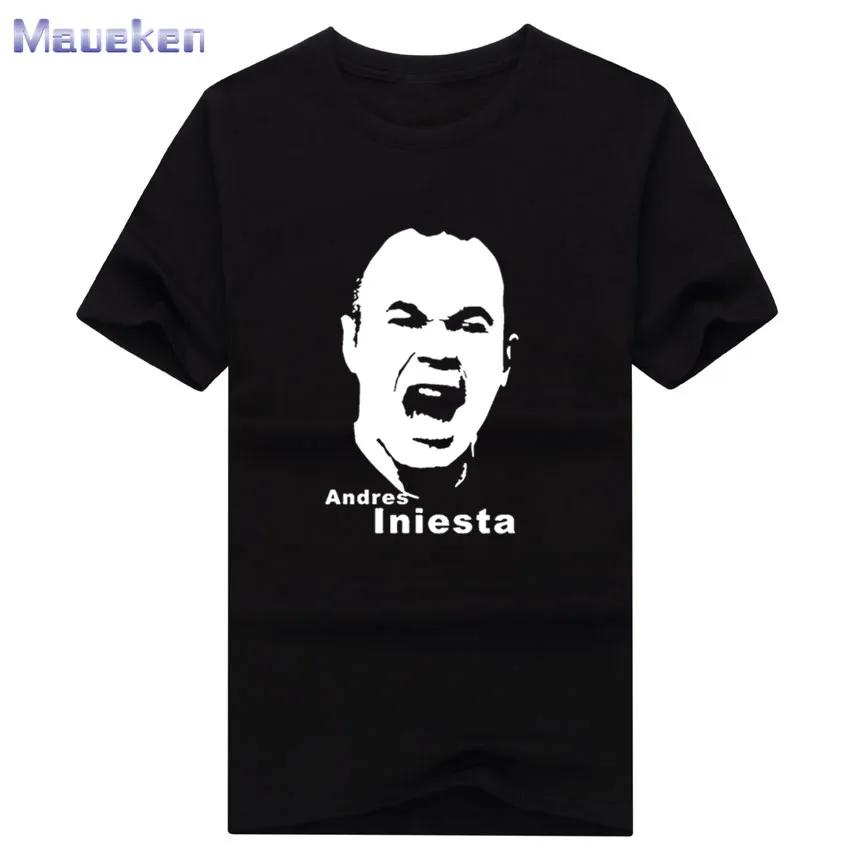 Популярная модель года, Andres Iniesta, летняя футболка с короткими рукавами A. Iniesta, хлопок, футболка для фанатов, 0401-3