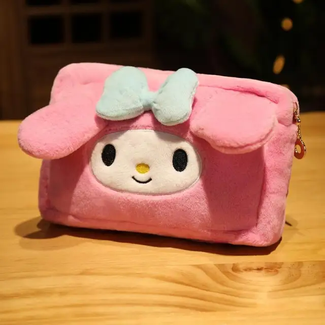 Sanrioed 26Cm Kawaii Cartoon Plush Mymelody Cinnamoroll Kuromi Badbadtz-Maru Travelling Bag Cosmetic Bag Zero Wallet 4