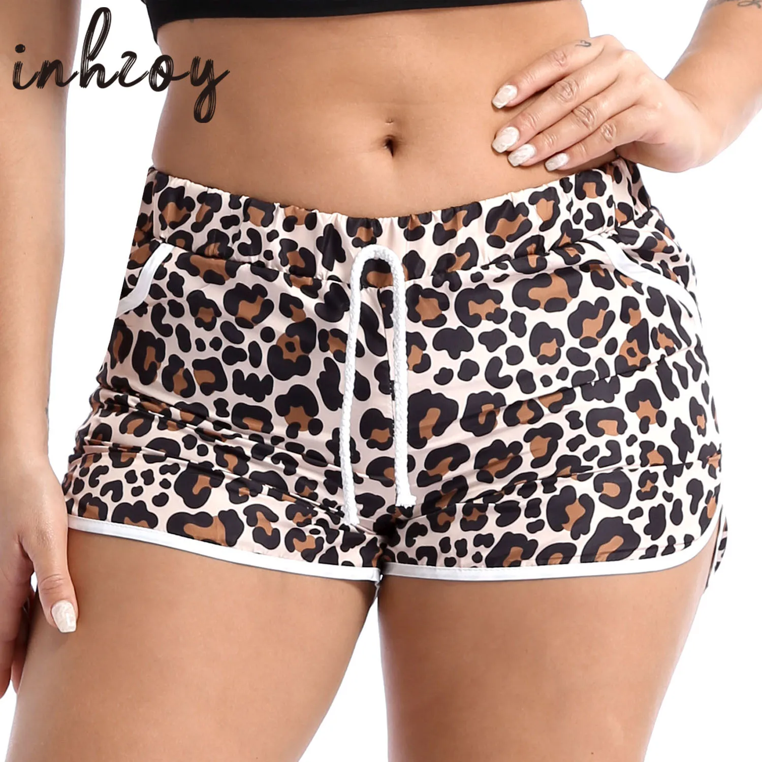Womens Sleep Shorts Floral Leopard 