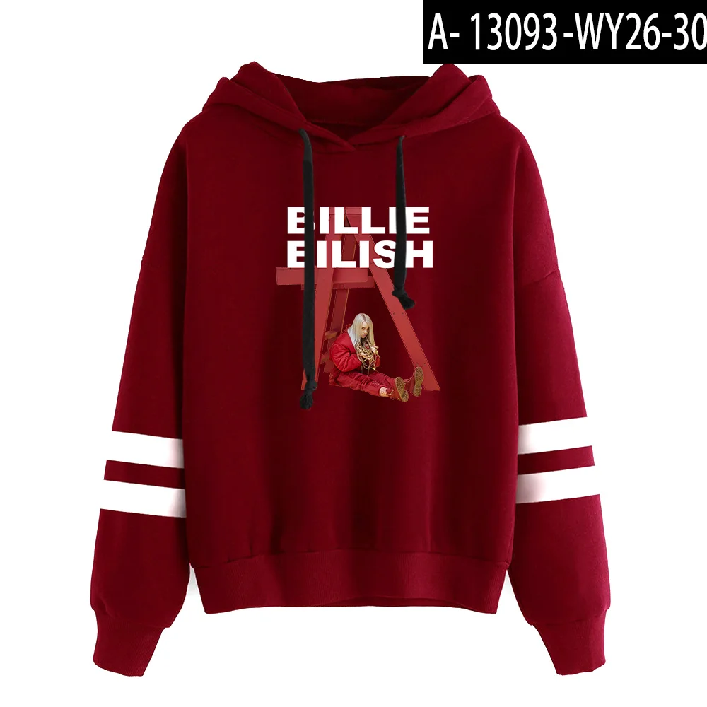 Красный, красный Billie Eilish толстовка женская одежда kpop черные женские толстовки хип-хоп Уличная одежда весна осень спортивный костюм - Цвет: Red