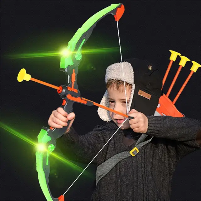 Light Up Archery Bow and Arrow Toy Set for Boys Girls With 3 Suction Cup Arrows 2