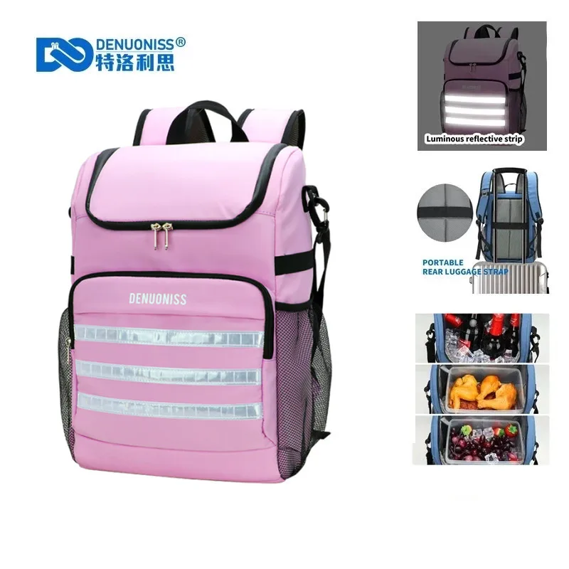 

DENUONISS Women Cooler Bag Backpack Picnic Thermal Food Delivery Ice Thermo Lunch Camping Refrigerator Insulated Pack Supplies