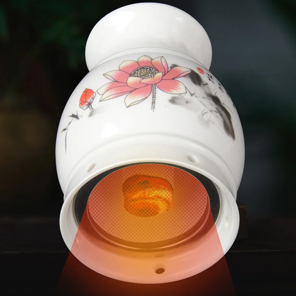 Lotus Moxibustion Cup Heating Therapy Chinese Acupuncture Points Guasha Treatment Massage Moxa Box Burner Sticks