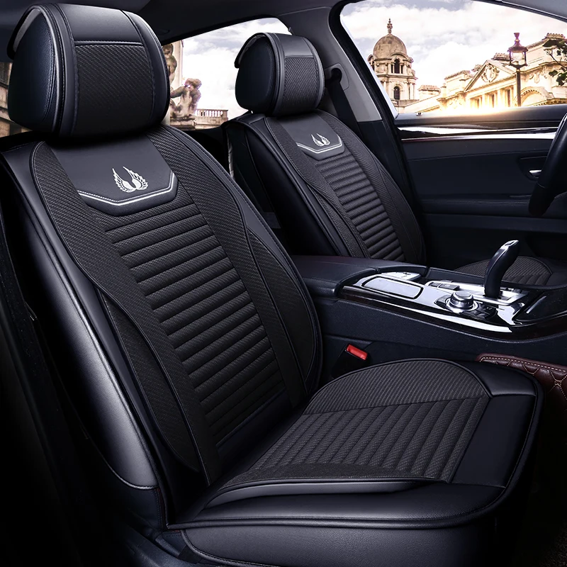 Full Coverage PU Leather car seat cover flax fiber auto seats covers for Citroen c1 celysee ds3 c4 ds4 c5 ds5 c3 aircross
