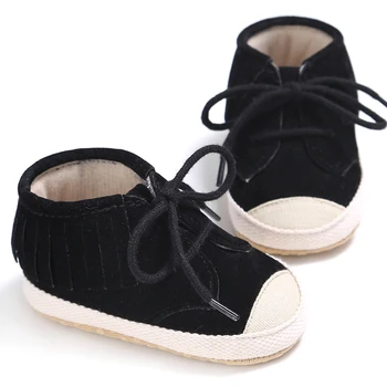 

Newborn Baby Toddler Shoes Fashion Laces Tassel Soft Sole First Walker Girl Boy Kids Non Slipping Canvas Shoes 100% Brand New