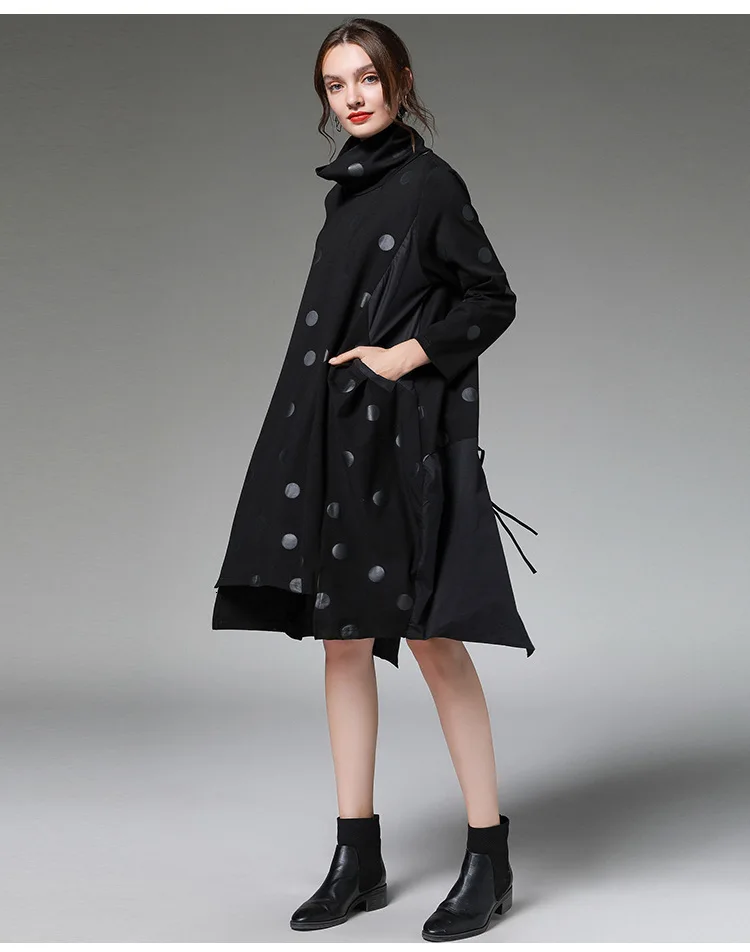 SuperAen/ женское платье большого размера осеннее модное хлопковое женское платье Осень-Зима Водолазка женская одежда Новинка