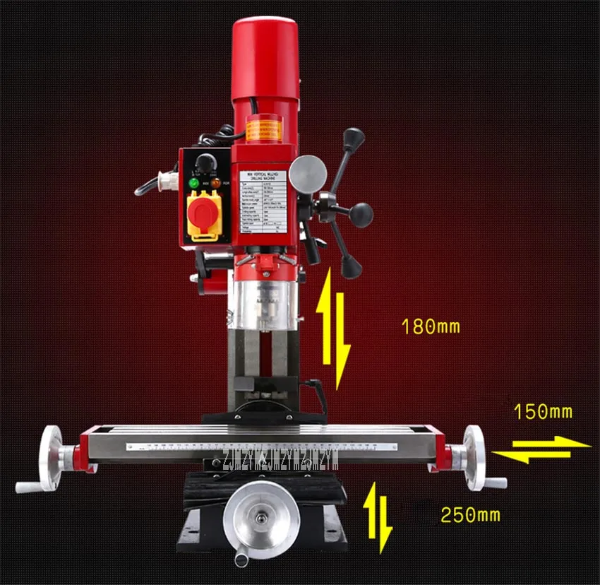 XD9512 High Precision Drilling And Milling Machine Multi-functional Milling Machine Household Small Bench Drill 220V 750W MT#3