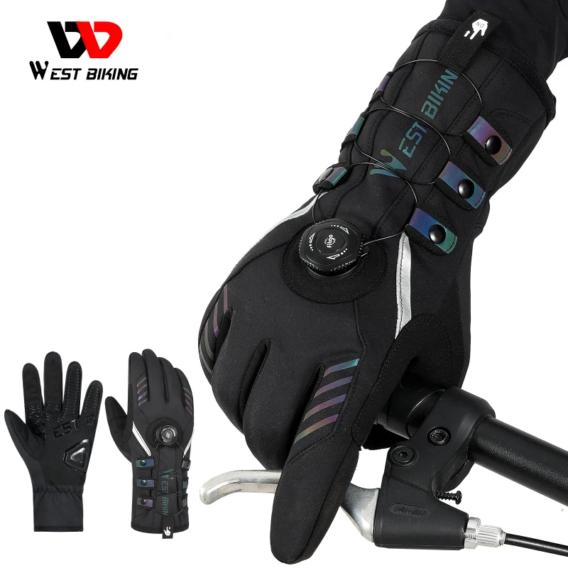 

Winter Riding Warm Gloves Reflective Fleece With Lock Ridding Gloves Motorcycle Bicycle Accessories ​Ciclismo Cycling Equipment
