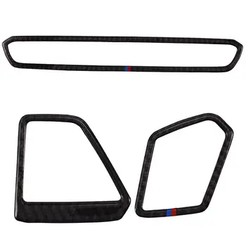 

New Carbon Fiber CD Panel Button Cover Trim with New Carbon Fiber Inner Air Outlet Panel Frame Cover Trim