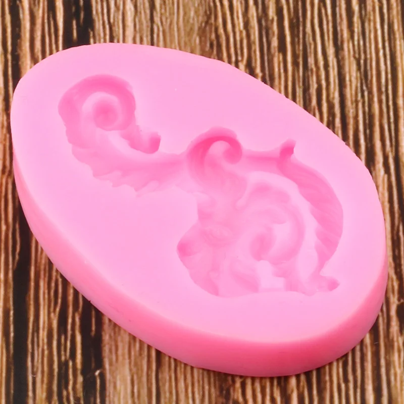 Scroll Relief Border Silicone Molds Chocolate Baking Candy Polymer Clay Mold Leaves Cupcake Topper Fondant Cake Decorating Tools