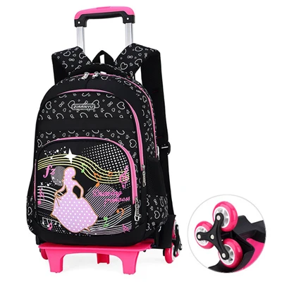 DD121106BL Книга класса 2-6 детский школьный ранец на колесиках багажные сумки для мальчиков и девочек рюкзак последние съемные детские школьные сумки 2/6 колеса - Цвет: DD121106BL