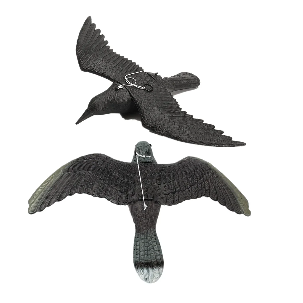 2x Lifelike Hawk & Crow Decoy Hunting Trap Garden Scarer Weed Pest Control