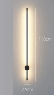 Скандинавский минималистичный современный прикроватный светильник для гостиной, спальни, линейные настенные светильники, индивидуальный Креативный светодиодный настенный светильник для коридора - Цвет абажура: 118CM