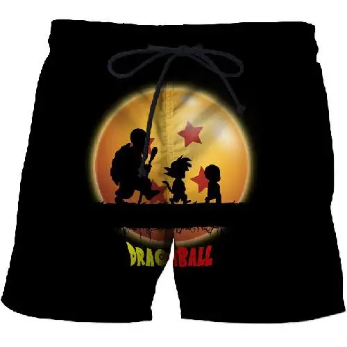 Мужские забавные шорты пляжные шорты с 3D принтом Dragon Ball мужские быстросохнущие плавки удобные черные шорты для фитнеса - Цвет: STK-304