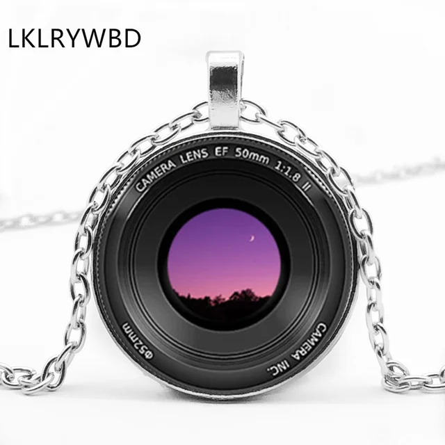 Collar de Ojos de lente de cámara, colgante de bola de cristal de doble  cara, regalo para amantes de la fotografía