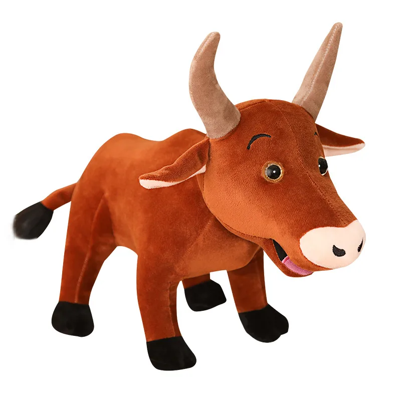 

1 pcs Simulation Cattle Plush Toys Home Decor Stuffed RealLife Animals Dolls Soft Bull Pillow for Boys Kids Birthday Gift