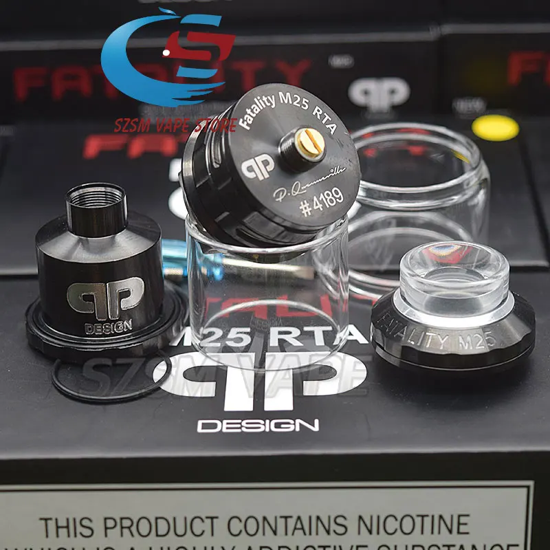 QP Designs Fatality M25 RTA tank 25mm 4ml/ 5ml dual single coil 810 ...