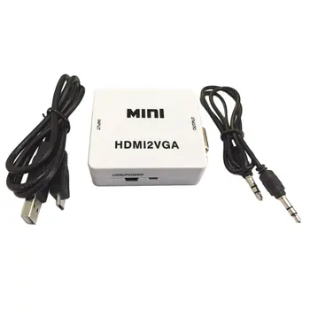 

Mini USB 1080P HDMI To VGA Audio Video HDTV Converter Full HD 1080p HDMI To VGA Adapter For PC Laptop to HDTV Projector