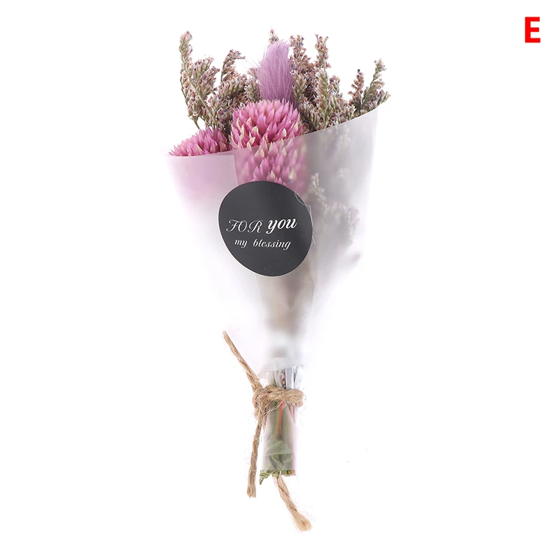 Сухой цветок искусственный кристалл трава на День Святого Валентина подарок декор мини Букет DIY девушки сушеные цветы реквизит для фотосъемки - Цвет: E