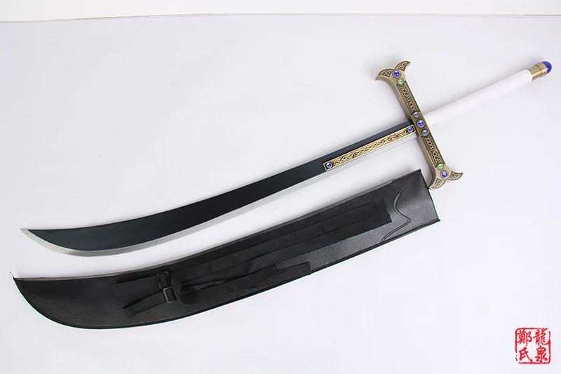 Anime One Piece Sword Dracule Mihawk weapons carbon steel blade PU sheath cosplay swords props Home Decor Metal Craft No sharp