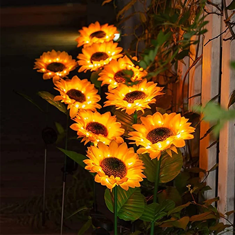 solar step lights Waterproof Sunflower Garden Solar Lights Durable Backyard Patio Porch Lamp Creative Home Outdoor Yard Decorative Lighting Supply solar lights outdoor