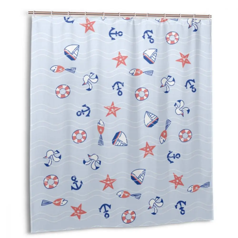 

CHARM HOME Best Dad Nautical Sailing Gift Plastic Shower Curtain 66x72 In Customized Bathroom Decorative Waterproof Polyester
