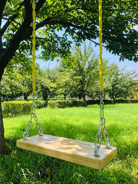 Altalena da giardino per bambini adulti HQ SS01 altalene da giardino  all'aperto con tavola in legno massiccio addensato antisettico e catena a  maglie in acciaio zincato - AliExpress