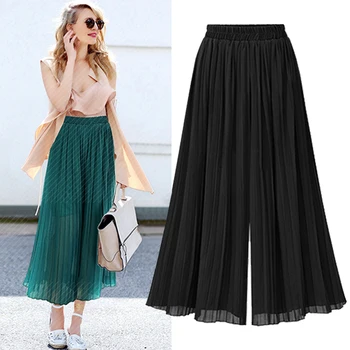 

Southeast Asia Summer European And American-Style Women's New Wide-Leg Pants Loose Wild Comfortable Chiffon Elastic-Waist Pants