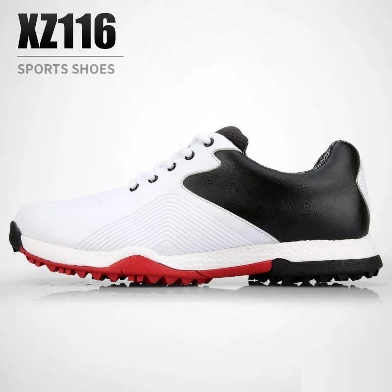 Мужская водонепроницаемая обувь для гольфа дышащие Ant-iskid тренировочные кроссовки Для Гольфа Мужская мягкая амортизирующая подошва Спортивная обувь - Цвет: Белый