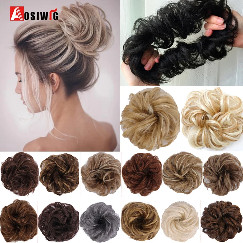 Big Sale Hair-Extensions Buns Ponytail Scrunchies-Wrap Donut Curly Messy Synthetic Chignon Elastic GjJKErQr